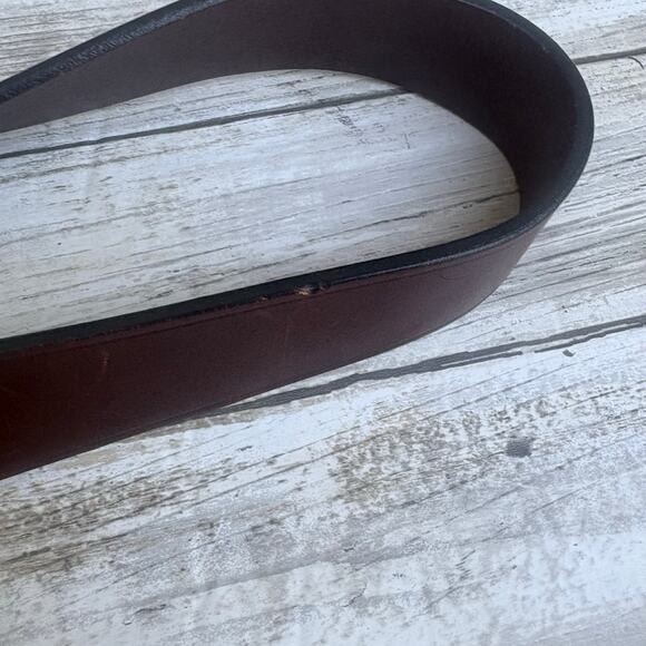 Coach Leather Belt Sz 32” Brown Silver Solid Brass Made in Italy Classic Unisex - Picture 11 of 13
